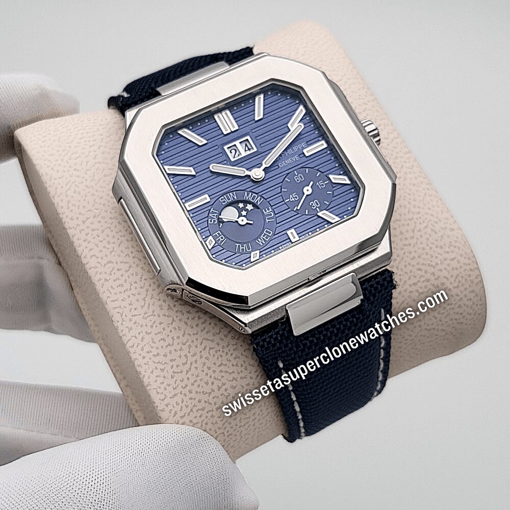 Patek Philippe Cubitus Platinum 5822P-001 Sunburst Blue Dial 45mm Swiss ETA 240 PS CI J LU Automatic Movement Replica Top Quality Exact 11 Super Clone Watch (3) Patek Philippe Cubitus Platinum 5822P-001 Sunburst Blue Dial 45mm Swiss ETA 240 PS CI J LU Automatic Movement Replica Top Quality Exact 11 Super Clone Watch (3)