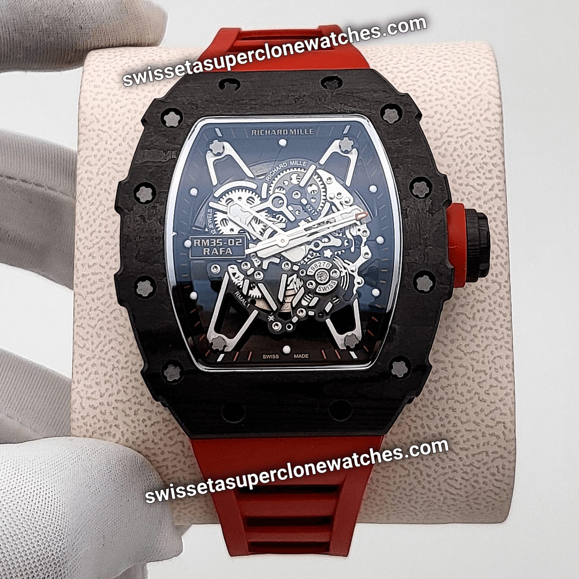 Richard Mille RM 35-02 Rafael Nadal Black Carbon TPT 44.5mm Exact 11 Top Quality Replica Super Clone Swiss ETA RM 35-02 Automatic Movement Watch (3) Richard Mille RM 35-02 Rafael Nadal Black Carbon TPT 44.5mm Exact 11 Top Quality Replica Super Clone Swiss ETA RM 35-02 Automatic Movement Watch (3)