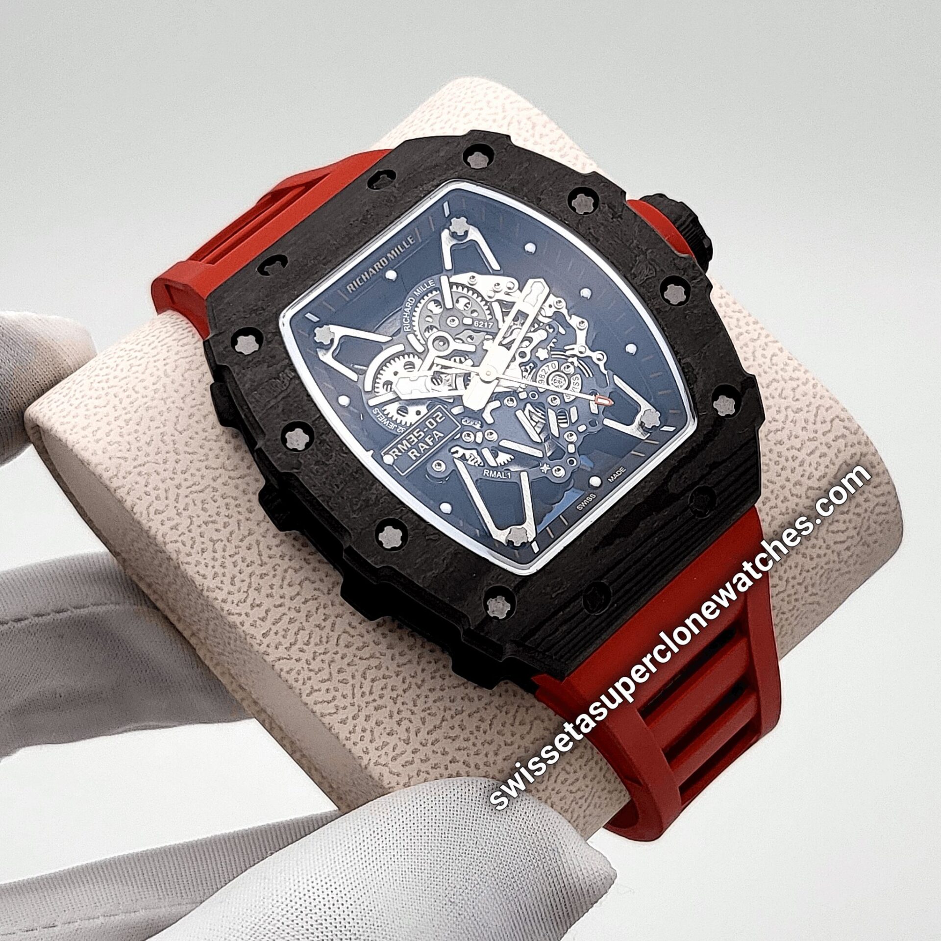 Richard Mille RM 35-02 Rafael Nadal Black Carbon TPT 44.5mm Exact 11 Top Quality Replica Super Clone Swiss ETA RM 35-02 Automatic Movement Watch (4) Richard Mille RM 35-02 Rafael Nadal Black Carbon TPT 44.5mm Exact 11 Top Quality Replica Super Clone Swiss ETA RM 35-02 Automatic Movement Watch (4)