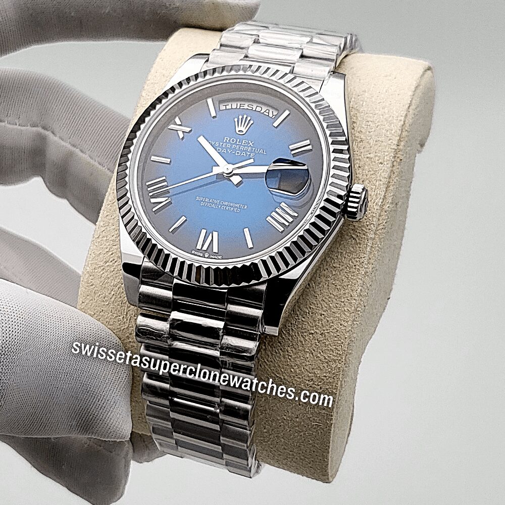 Rolex Day-Date 40mm Blue Ombre Dial Swiss ETA 3255 (4) Rolex Day-Date 40mm Blue Ombre Dial Swiss ETA 3255 (4)